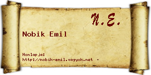 Nobik Emil névjegykártya